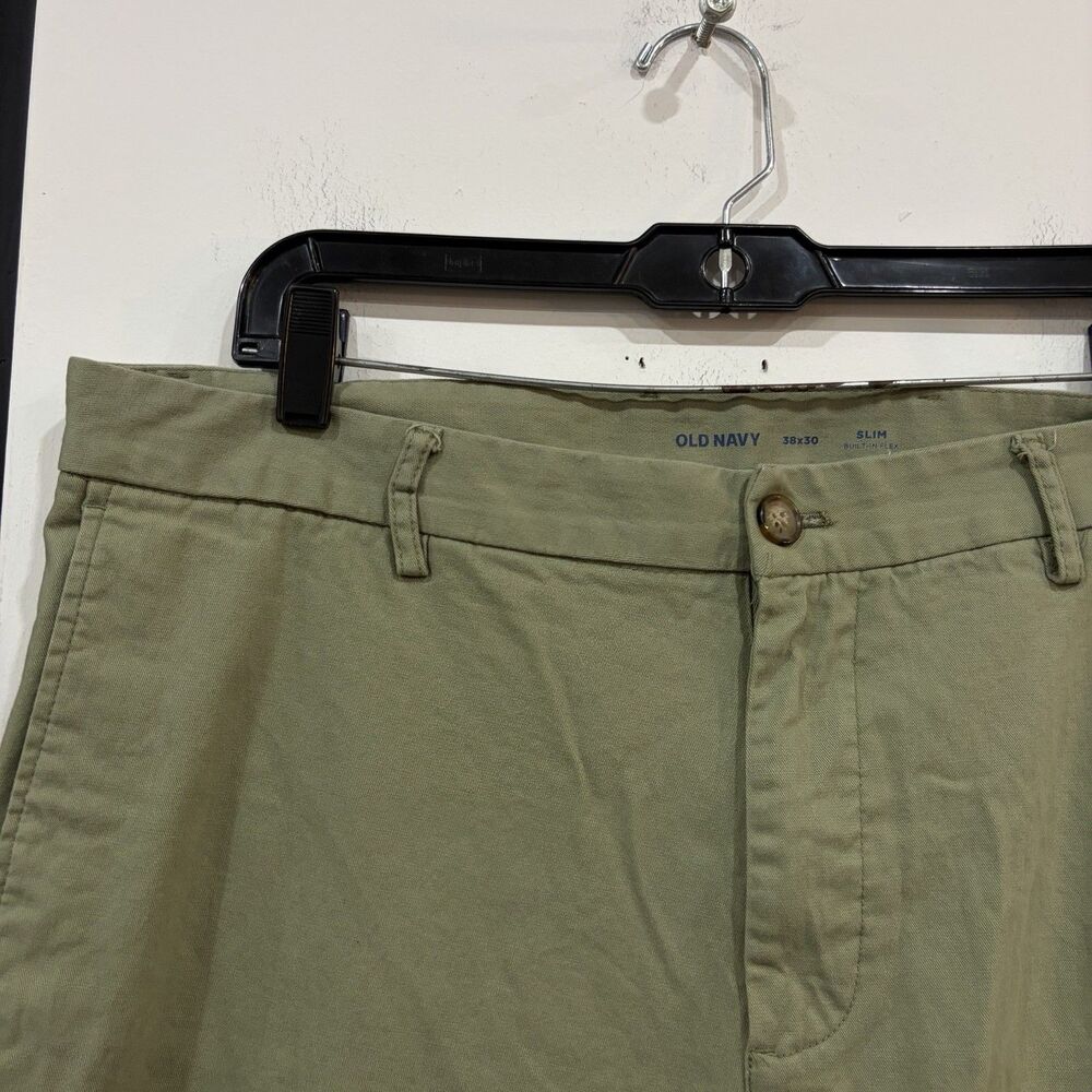 Old Navy Green Slim Fit Built In Flex Chino Pants 38 x 30 - Picture 3 of 5